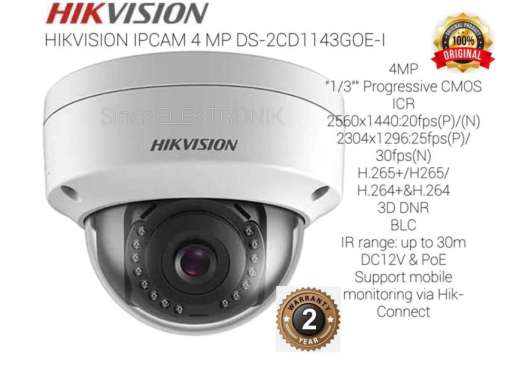 HIKVISION IPCAM DS-2CD1143G0E-I 4MP INDOOR / IP CAMERA DS-2CD1143GOE-I