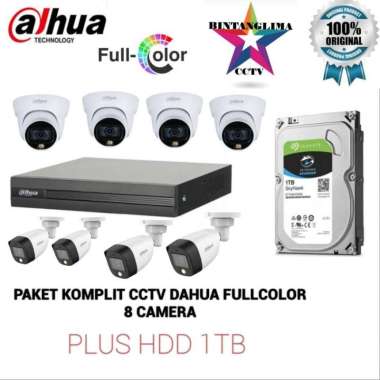 PAKET CCTV DAHUA FULLCOLOR 8 CAMERA KOMPLIT PLUS HDD 1TB
