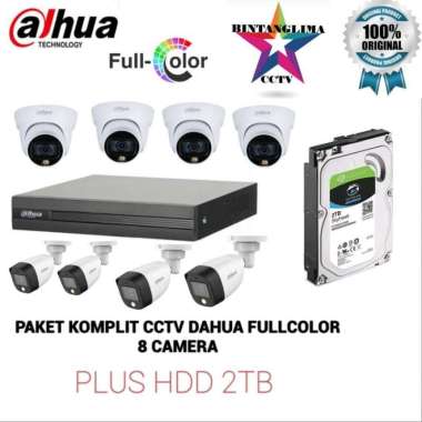 PAKET CCTV DAHUA FULLCOLOR 8 CAMERA KOMPLIT PLUS HDD 2TB