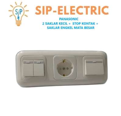 PANASONIC 3GANG SAKLAR SERI + STOP KONTAK + SAKLAR ENGKEL WIDE SERIES