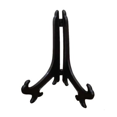 KP007 Sandaran Piring Hias Kaki Pajangan Plastik [17 cm] 007 hitam polos