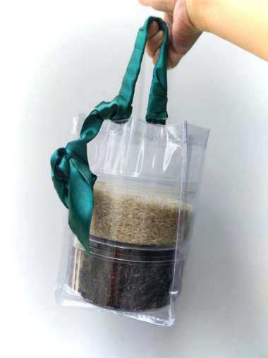 Kantong Snack Ultah Souvernir tas mika transparan clear bag tote bag