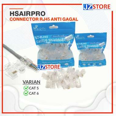 HSAIRPO Kepala RJ45 / Connector RJ45 cat5 dan cat6 Anti Gagal Rj45 Cat5