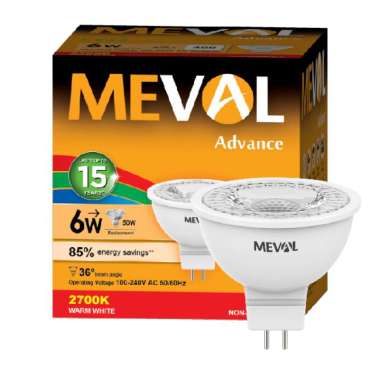 Meval LED MR16 6W - GU5.3 - Kuning