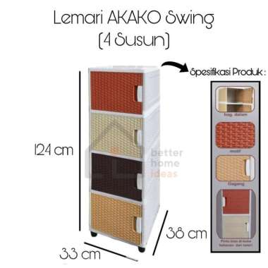 Lemari Plastik Susun AKAKO Swing 4 Susun