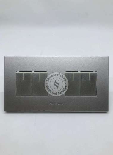 SAKLAR ISI 4 PANASONIC 2 GANG SILVER STYLE WESJP78049MWS