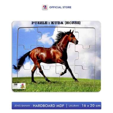 Puzzle Edukasi Anak / Puzzle Kayu / Puzzle Anak Kuda Singa Lion Gajah Burung Hant Burung Beo KUDA