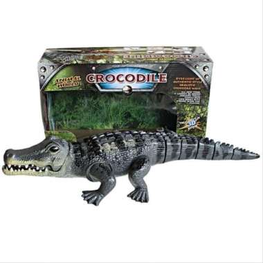 Terbaru Mainan Buaya Baterai - 3D Animal World Crocodile No.1048 - Mainan Buaya Bisa Jalan Free Bate