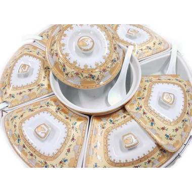 Vicenza Prasmanan Besar dengan Roda Pemutar B412 Motif Camelia GOLD
