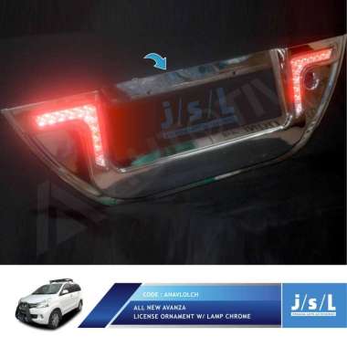 JSL License Ornament with Lamp Chrome Lis Plat Nomer for All New Avanza/Xenia CHROME
