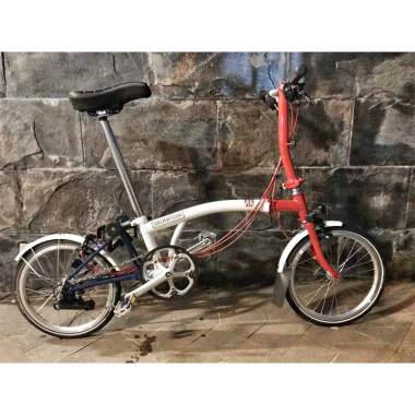 Brompton Sepeda Lipat Folding Bike BWC World Champion Edition S6L Multicolour