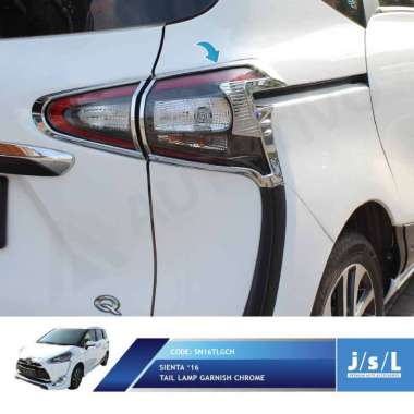 JSL Garnish Lampu Belakang Sienta Tail Lamp Garnish CHROME