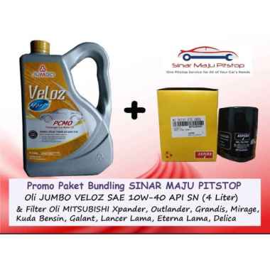 Jumbo Oil Veloz 10W-40 API SN 4 L Oli Mesin & Filter Oli Mobil for Mitsubishi Xpander/ Xpander Cross