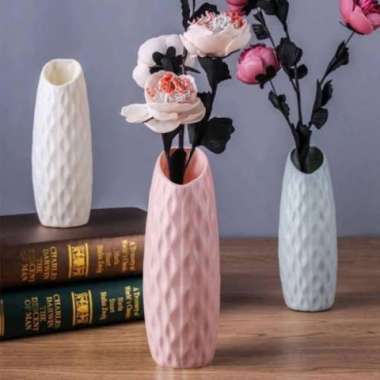 Vas Bunga Plastik Wave Minimalis Aesthetic / Vas Korea Estetik warna VAS BIRU