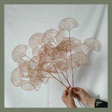 Artificial Flower Gold Shell Leaf Bunga Artifisial Plastik Palsu