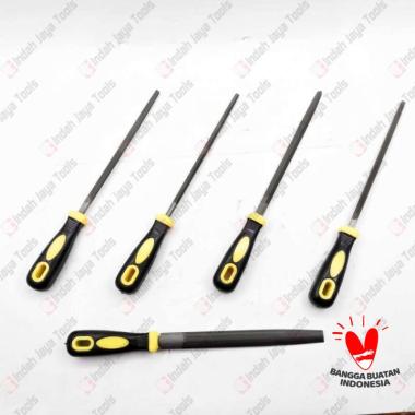 BRANO Kikir Besi 8 Inch Set 5 Pcs 1 Set Kotak Segitiga Alat Asah Besi