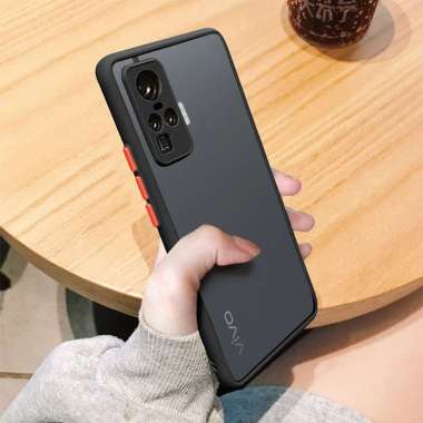 Case Vivo X50 Pro Shockproof Hybrid Luxury Hardcase - Vivo X27 HItam