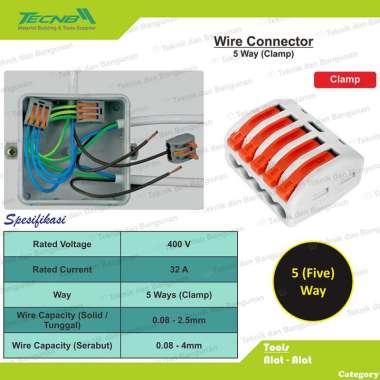 Quick Cable Connector / Konektor Kabel Listrik 5 Jalur Clamp Jepit