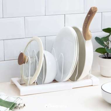 Dekoruma SOJI Rak Sekat Multifungsi - Rak Tutup Panci - Rak Piring
