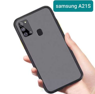 Case hp Matte doft for SAMSUNG A21S 2020 Premium cover High Quality Bumper Aero Back Casing handphone - hitam Samsung Galaxy A21