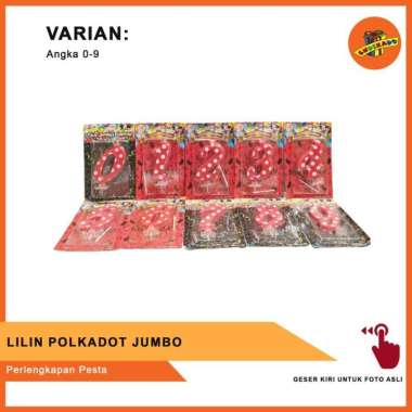MAKASSAR! LILIN ULANG TAHUN ANGKA POLKADOT JUMBO - Perlengkapan Pesta