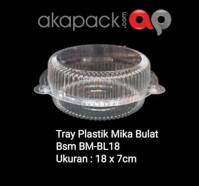 Tray Mika Kue / Tray Mika Plastik / Tray Mika Bulat Kue Bolu isi 10pc BSM-BL18