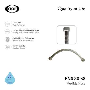 AER Selang Air Fleksibel Narita StainlessSteel/Flexible Hose FNS 30 SS Chrome -
