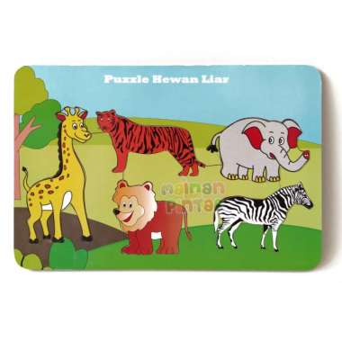Mainan Kayu Pintar Puzzle Kayu Hewan Liar Kualitas SNI