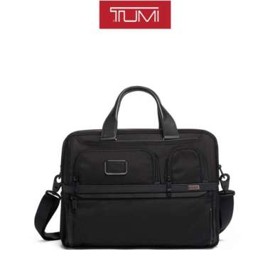 TUMI Alpha 3 Expandable Organizer Laptop Brief - Tas Kerja Pria - Black BLACK