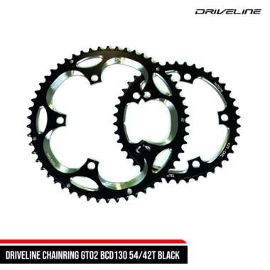 DELTACYCLES - DRIVELINE CHAINRING GT02 BCD130 54/42T BLACK