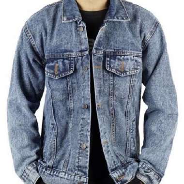 Jaket Jeans Sandwash Jaket Simple Elegan Fashion Style Sandwash Blue - L