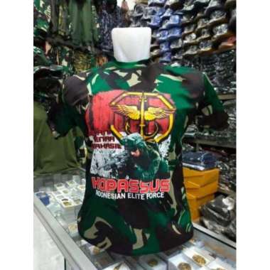 kaos distro Indonesian army loreng dry Fft Kopassus - M