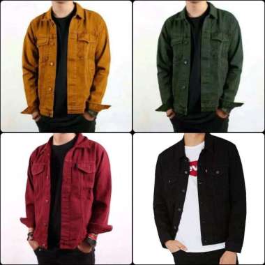 Jaket Jeans Denim Pria Motif Terbaru Warna Semakin Keren Hijau - M