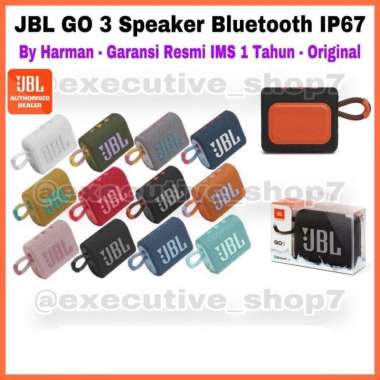 JBL GO 3 Speaker Bluetooth IP67 - by Harman - Garansi Resmi 1 Tahun IMS - Original - Red