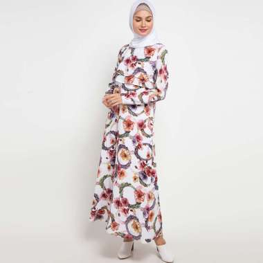 AZZAR Mahira Maxi Dress Floral Print XL Brown