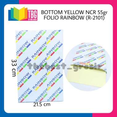 1 RIM (500 LEMBAR) KERTAS BOTTOM NCR 55GR FOLIO RAINBOW / KERTAS NOTA / KERTAS NCR / NCR PAPER YELLO
