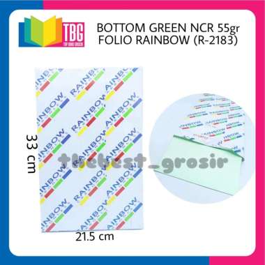 1 RIM (500 LEMBAR) KERTAS BOTTOM NCR 55GR FOLIO RAINBOW / KERTAS NOTA / KERTAS NCR / NCR PAPER GREEN