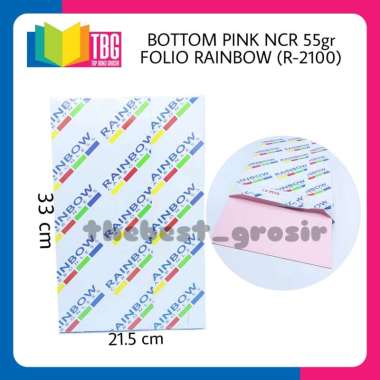 1 RIM (500 LEMBAR) KERTAS BOTTOM NCR 55GR FOLIO RAINBOW / KERTAS NOTA / KERTAS NCR / NCR PAPER PINK