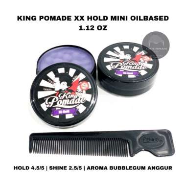 no brand Minyak Rambut KING POMADE MINI 4 VARIAN AROMA 1.5 OZ FREE SISIR XX HOLD