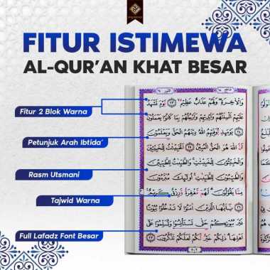 AL QURAN KHOT/KHAT BESAR NON TERJEMAH AL QUR'AN LANSIA TULISAN MUSHAF LEBIH JELAS & BESAR Floral Ser