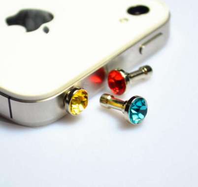 Earphone Jack Plug Anti Debu Dust Diamond Pluggy Plugy Penutup Hp multiwarna