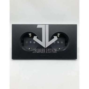 STOP KONTAK PANASONIC 2 GANG BLACK HITAM WESJP11222B