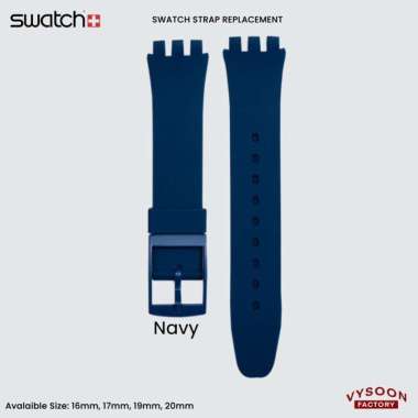 Swatch Tali Strap Jam 17mm 20mm Rubber Karet Silicone Watch Band 19mm Navy