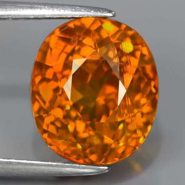 ZC-011 Batu Permata Yellow Zircon Kuning Oval Tanzania Natural 7.36 Ct. Untreated Bersertifikat