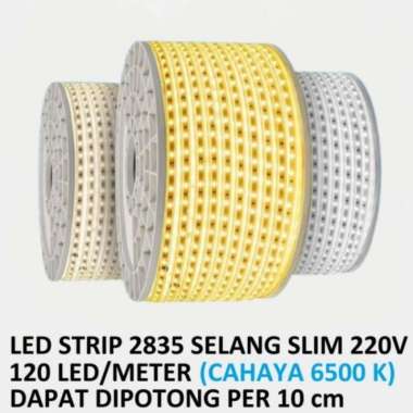 Lampu Led Strip Selang 2835 White Lampu Outdoor 220 Volt Ip65 Putih 15 METER