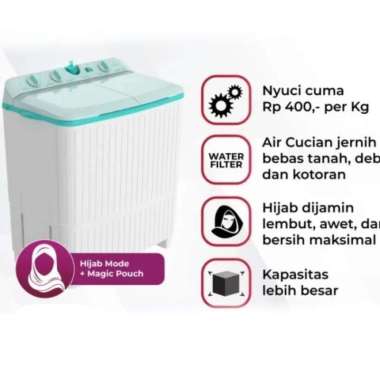 Mesin Cuci Polytron 9kg 2 tabung PWM 9076