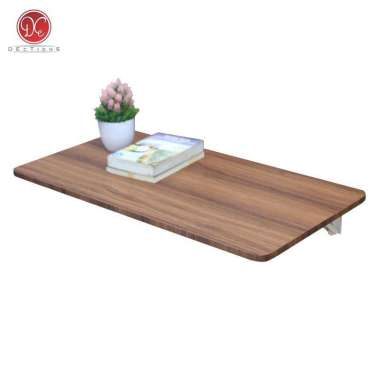 Meja Lipat Dinding 80x50cm Meja Belajar Tempel Dinding Meja Laptop Coklat - 80x40cm