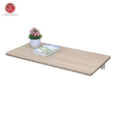 Meja Lipat Dinding 80x50cm Meja Belajar Tempel Dinding Meja Laptop Krem - 80x40cm