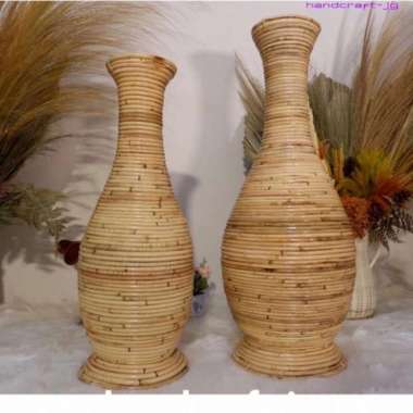 Cover pot / Guci vas bunga rotan / pot bunga kering / pot bunga indoor Tinggi 50cm
