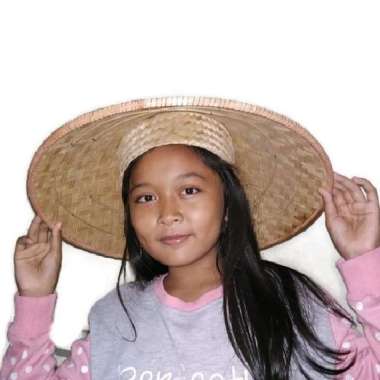 Topi caping bambu petani / topi anyaman bambu 43cm